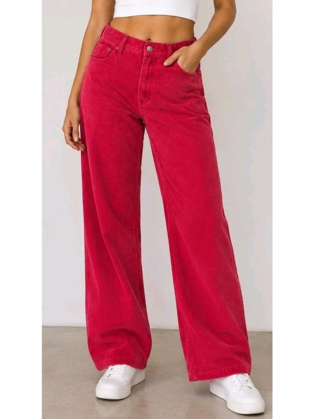 Women's Polo by Ralph Lauren Classic Polo corduroy Straight  Pants Red Size 20